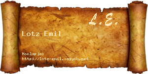 Lotz Emil névjegykártya